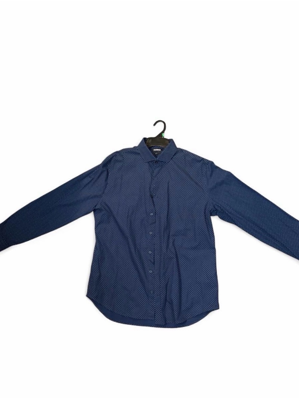 Men's Express Navy Blue Dotted Dress Shirt